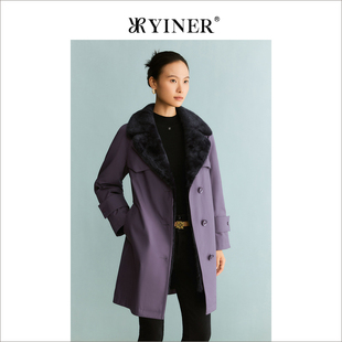 YINER音儿专选女装 水貂毛皮皮草派克服尼克服 冬季