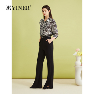 衬衫 桑蚕丝修身 真丝系列 诗意碎花上衣 YINER音儿夏季