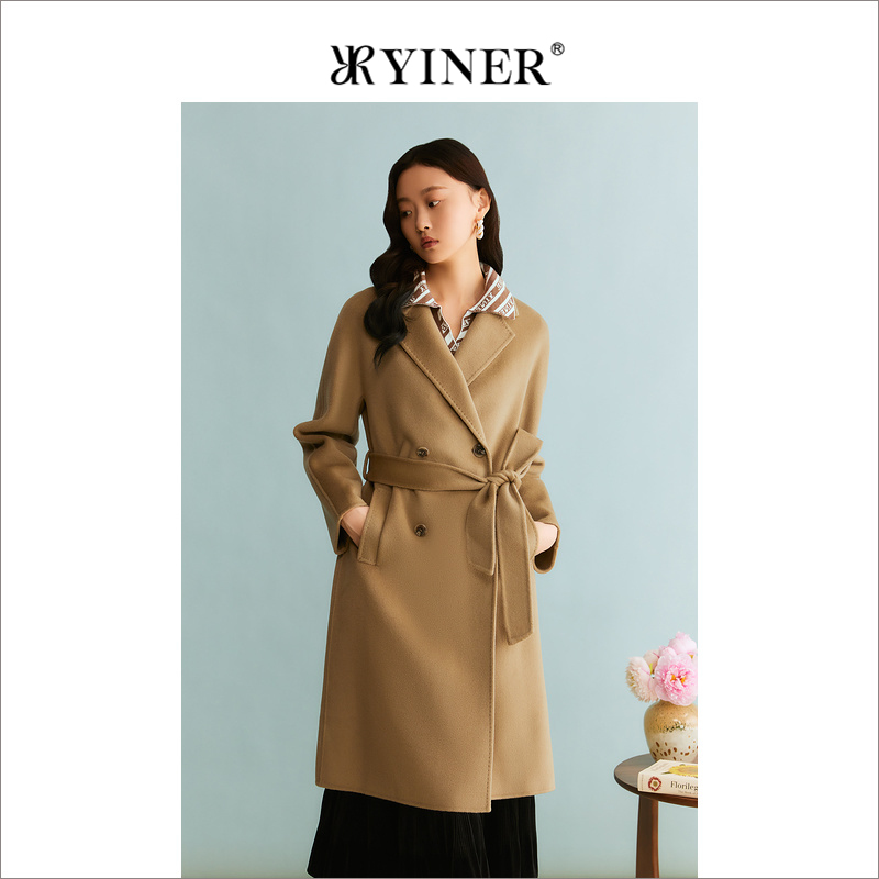 【绵羊毛+山羊绒】YINER音儿专选女装冬季双面毛呢大衣外套