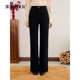 百搭夜空黑磨毛弹力微喇牛仔长裤 法式 新款 YINER音儿专选2025冬季