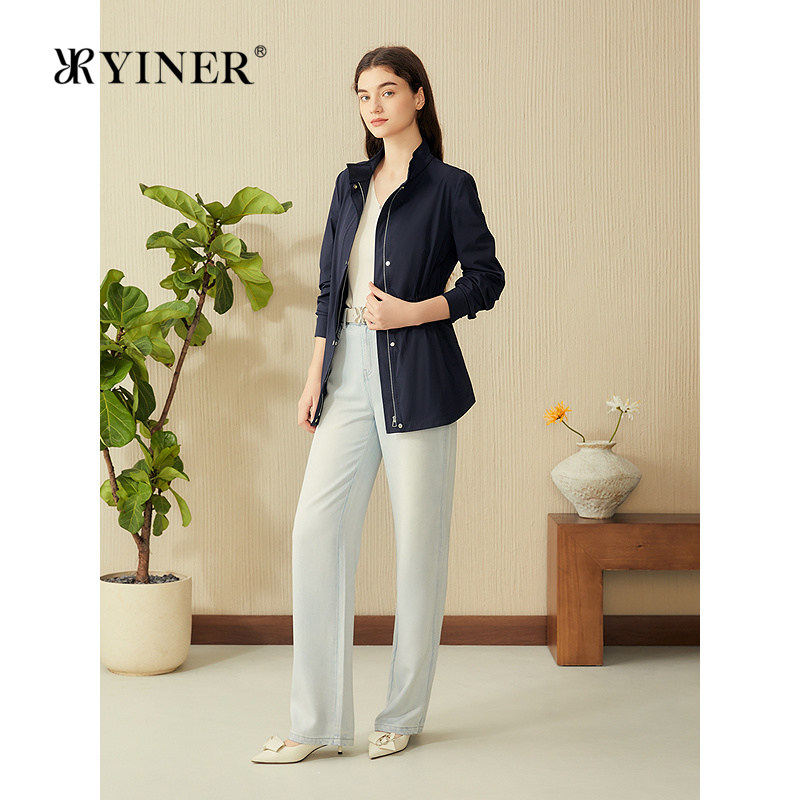 YINER音儿专选2025春季新款四面弹法式显瘦抽绳一手长简约短外套,女装/女士精品,短外套,淘宝优惠券,粉丝福利购,淘宝优惠卷