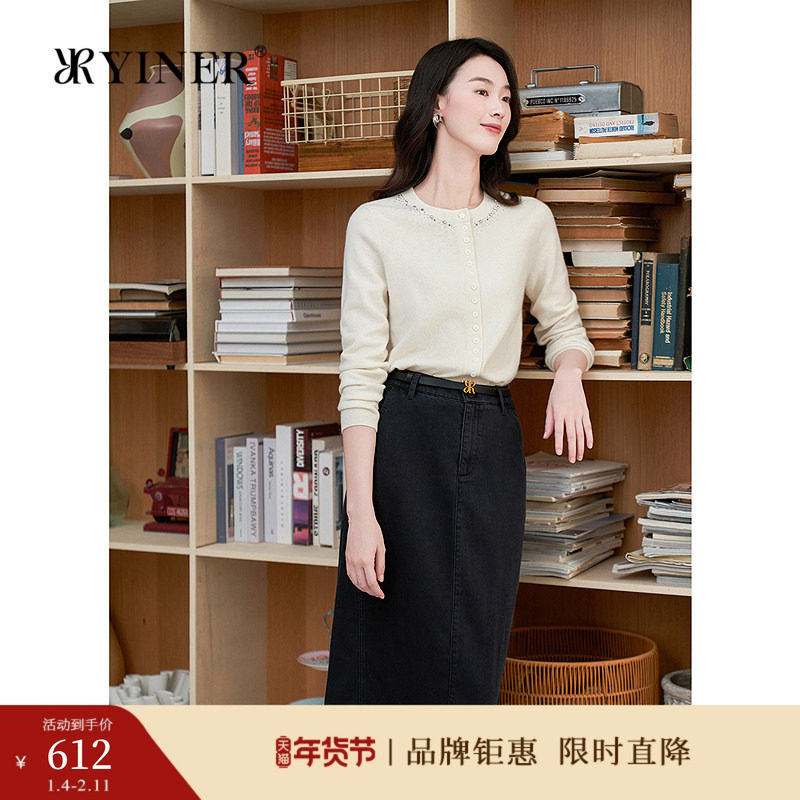 【优雅衣橱】YINER音儿专选秋美丽诺羊毛星光烫钻针织衫,女装/女士精品,毛针织衫,淘宝优惠券,粉丝福利购,淘宝优惠卷