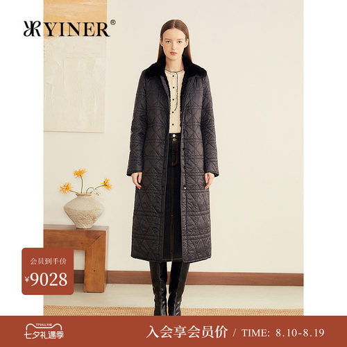 YINER音儿专选秋季新款水貂毛翻领獭兔毛皮双面穿皮草外套