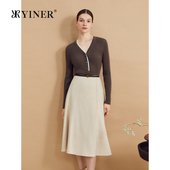 100美丽诺绵羊毛 YINER音儿专选女装 冬季 时尚 V领打底针织衫