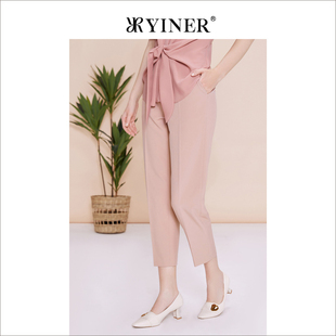 粉色通勤长裤 百搭垂感休闲裤 夏季 YINER音儿女装