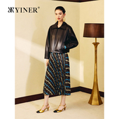 新款 法式 复古哑光绵羊真皮蝙蝠袖 YINER音儿2025秋季 短款 皮衣夹克