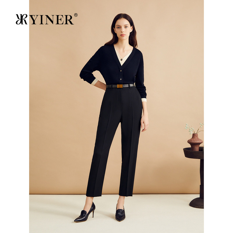 【云感蚕丝羊毛】YINER音儿秋季马提尼V领假两件针织衫,女装/女士精品,毛针织衫,淘宝优惠券,粉丝福利购,淘宝优惠卷