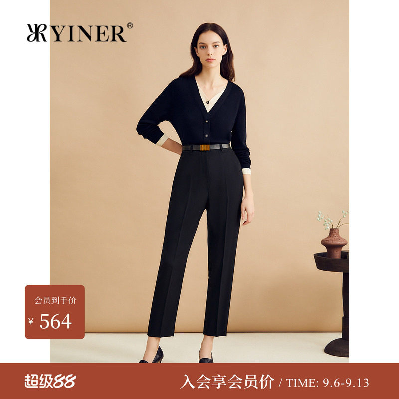 YINER音儿蚕丝羊毛V领针织衫图片