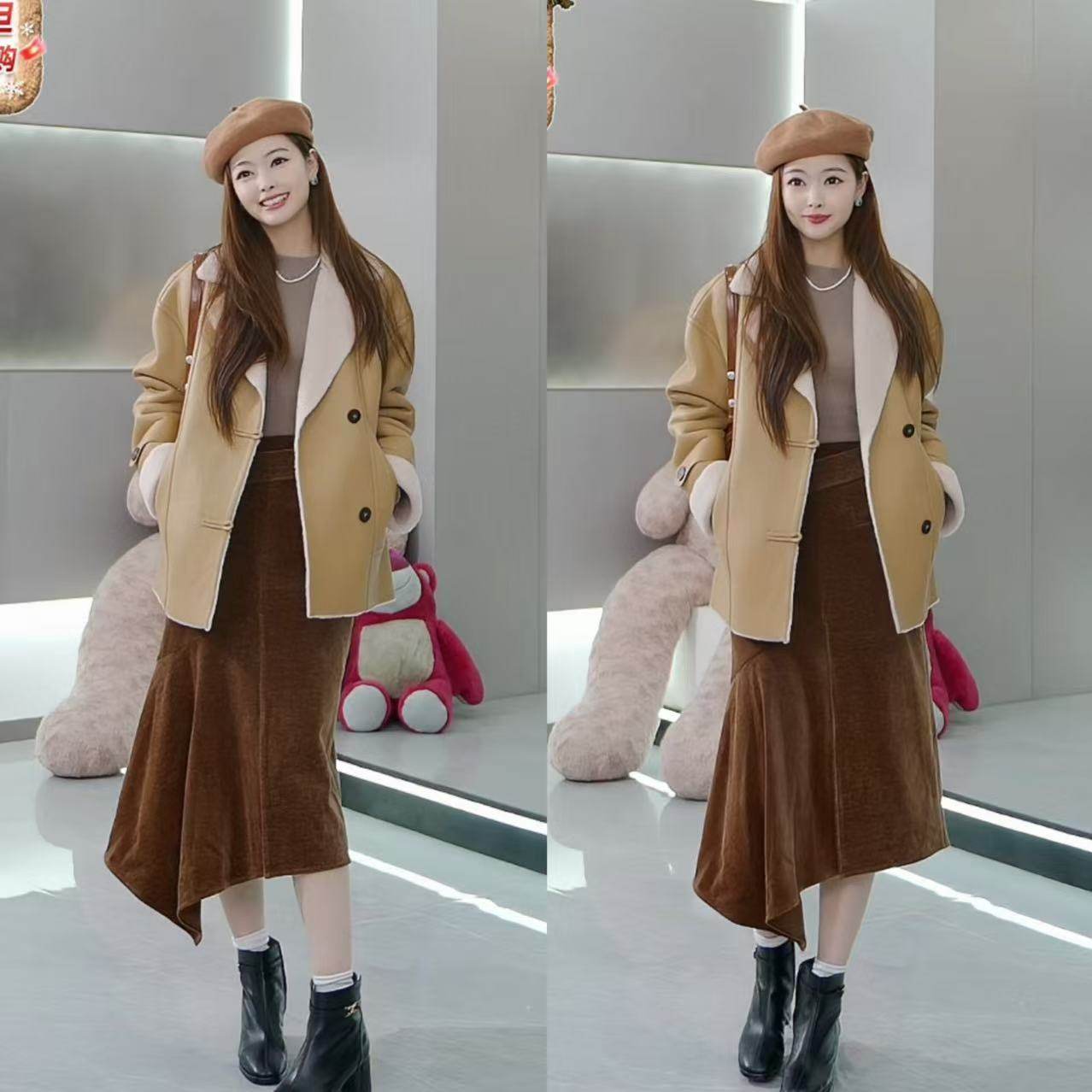 【来了就好】YINER音儿2025春季法式环保澳洲羊毛外套8C65110276