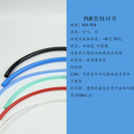 聚醚水管PUR耐低温-40℃超软水气管耐水解抗老化弹性好四季柔软