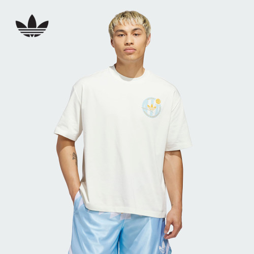 adidas阿迪达斯三叶草2026夏男大号圆领篮球风运动短袖T恤 KD3613