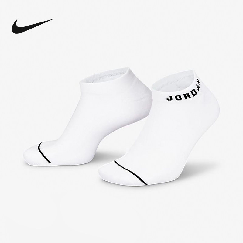 NIKE耐克袜子男袜女袜3双装JORDAN运动袜速干船袜短袜DX9656-100
