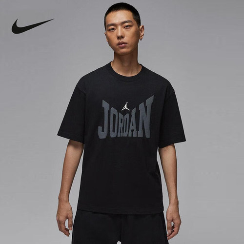 Nike耐克短袖男夏新款Jordan印花宽松透气篮球运动T恤HV3895-010