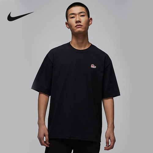 NIKE耐克Jordan2025春季男子短袖针织衫运动鞋贴片T恤HJ2327-010