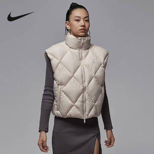 JORDAN耐克女子宽松绗缝马甲25冬新款保暖棉服背心外套HV0414-104