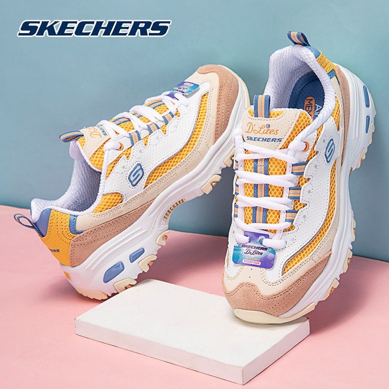 斯凯奇熊猫鞋2023新款低帮厚底时尚休闲鞋运动鞋老爹鞋13146