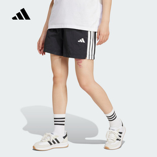adidas阿迪达斯短裤女2025春夏新款休闲舒适运动梭织短裤 JE1309