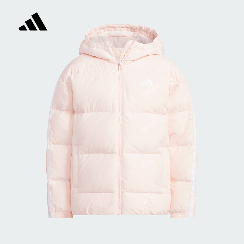 adidas阿迪达斯冬新款拒水防风保暖满印休闲女大童羽绒服 KC5920