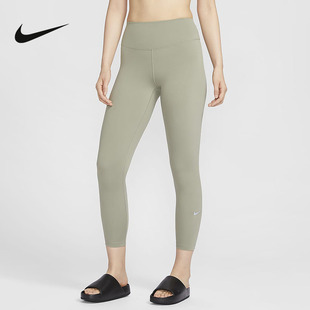 耐克女子紧身裤NIKE ONE 速干高腰九分裤普拉提瑜伽裤FN3233-320