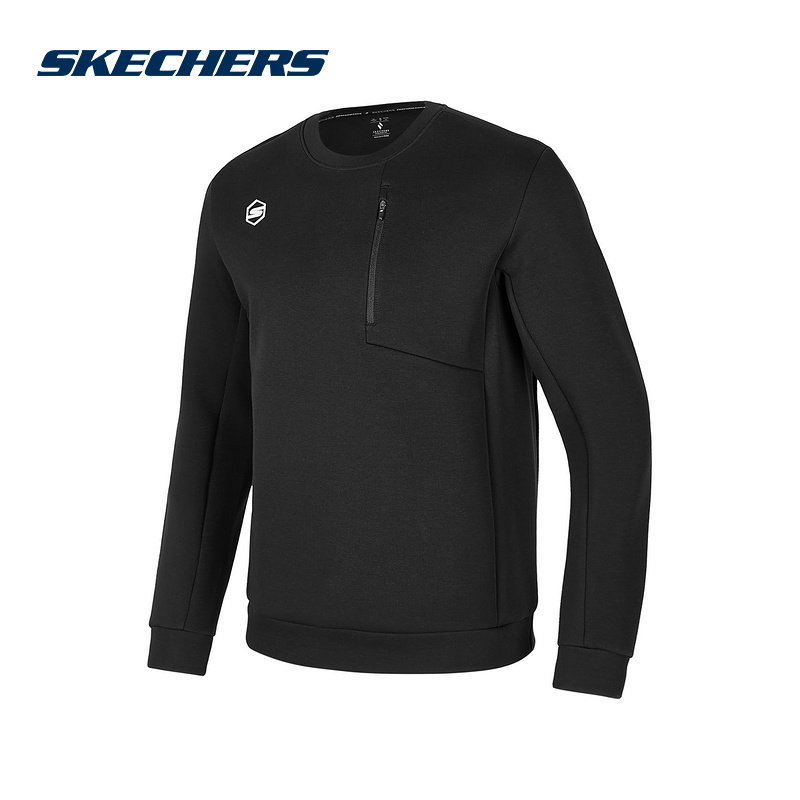 Skechers斯凯奇冬男圆领运动休闲卫衣套头衫 P424M008/0018