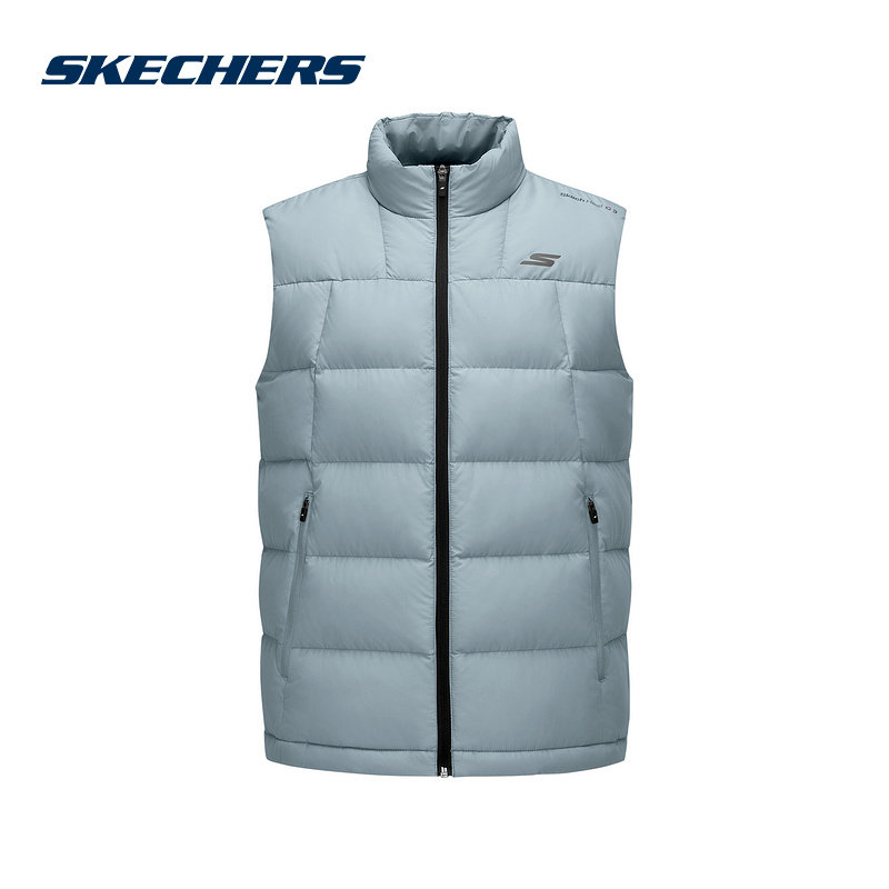 Skechers斯凯奇男子保暖休闲运动梭织羽绒背心P425M013-02N6