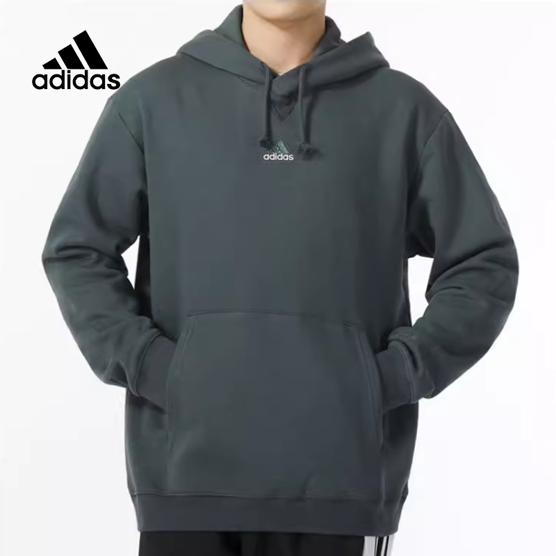 阿迪达斯双面穿针织连帽卫衣