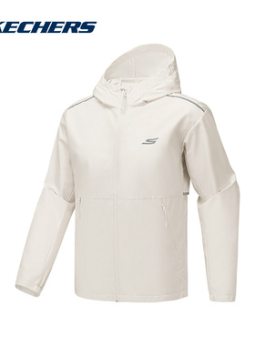 Skechers斯凯奇25秋男款运动休闲防风连帽梭织外套 P325M029/021C