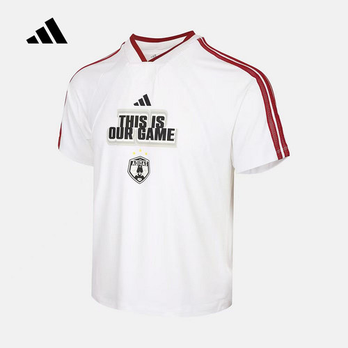 adidas阿迪达斯半袖夏男大童复古足球风速干运动短袖T恤 KG7828