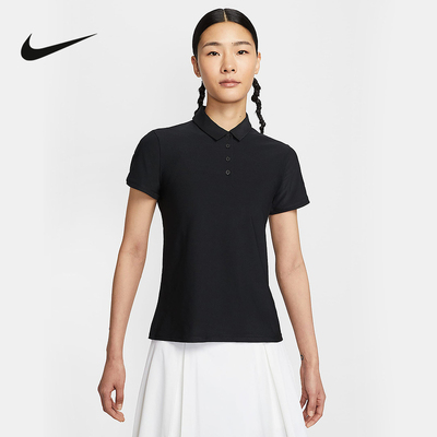 NIKE耐克女子短袖POLO衫夏新款透气高尔夫翻领运动T恤FQ1575-010