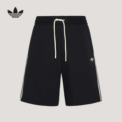 adidas阿迪达斯三叶草三条纹五分裤2026春男珠地布针织短裤KX8017