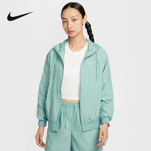 Nike耐克梭织外套女夏新款宽松轻薄皮肤衣连帽运动夹克FV6299-017