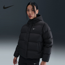 NIKE耐克女子宽松羽绒服连帽夹克冬季防泼水外套面包服IH0728-010