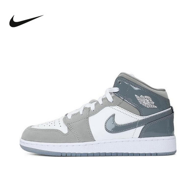 NIKE女鞋AIR JORDAN AJ1中帮大童运动鞋休闲篮球鞋HF3193-100