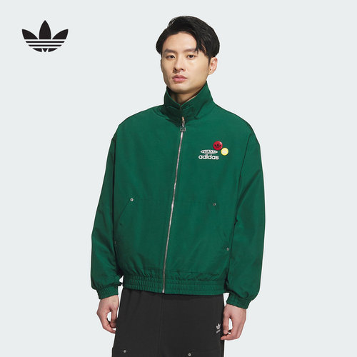 adidas阿迪达斯三叶草梭织帆布宽松外套2025冬男工装风夹克KC0136