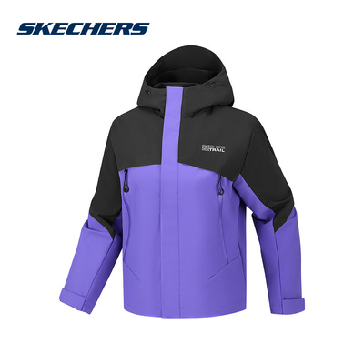 Skechers斯凯奇秋冬女士宽松舒适防风保暖连帽梭织外套 P226W135