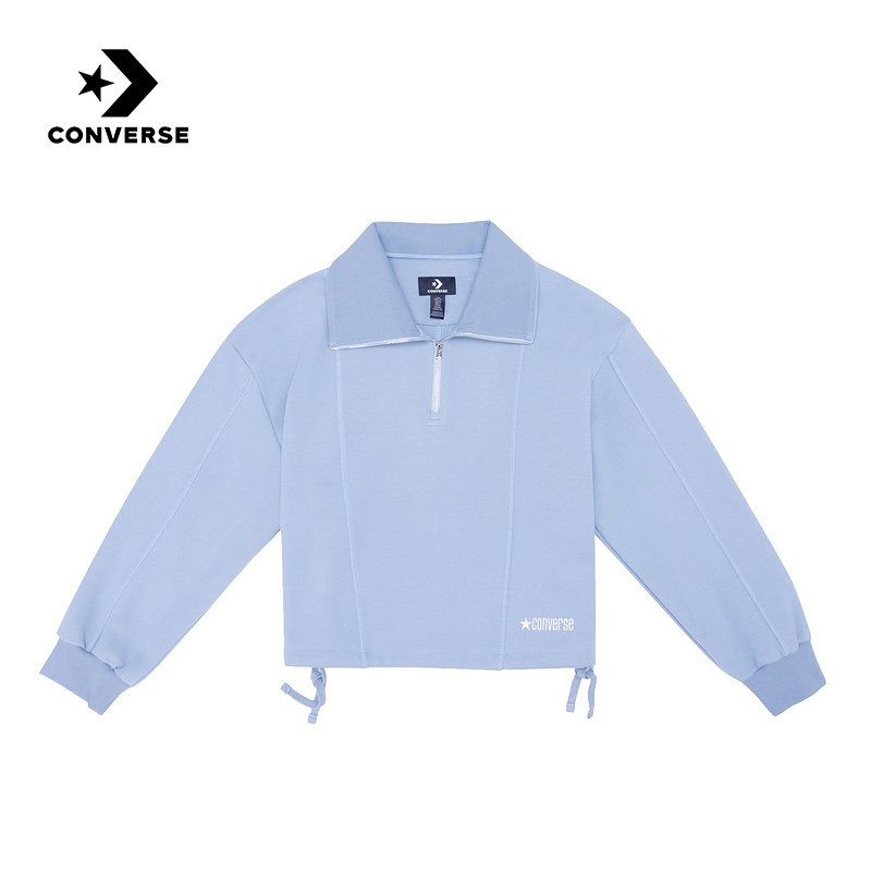 Converse匡威2026春女翻领运动卫衣半拉链休闲套头衫 WCJ410-BI5