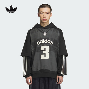 adidas阿迪达斯三叶草潘展乐同款套头衫2025冬男连帽卫衣 KC2607