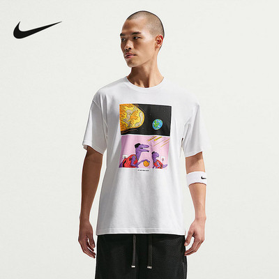 Nike耐克夏新款詹姆斯男子篮球T恤棉质宽松短袖针织衫IH8561-100
