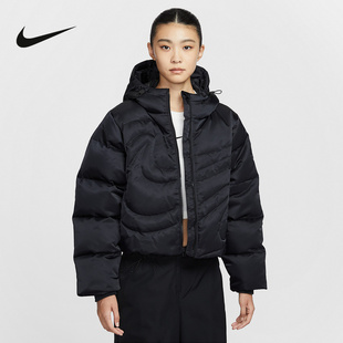 Nike耐克女子羽绒服25冬新款保暖防风绗缝连帽运动夹克IB2006-010