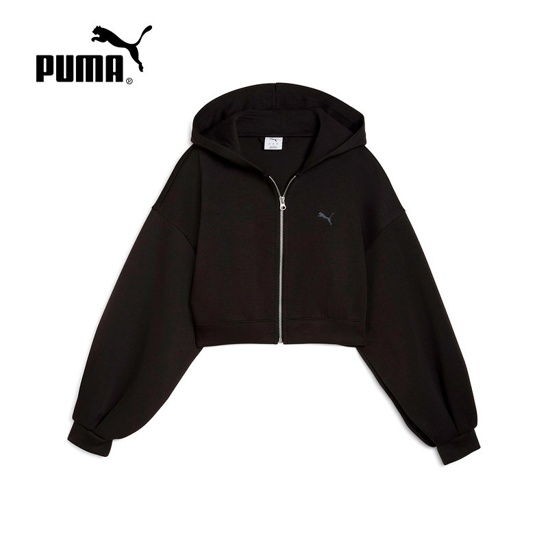 PUMA彪马短款连帽夹克休闲2025秋女利落版型针织外套 635073-01,运动服/休闲服装,运动茄克/外套,淘宝优惠券,粉丝福利购,淘宝优惠卷