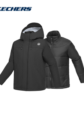 斯凯奇2025春女套装梭织连帽外套+梭织裥棉外套P125W013/0018