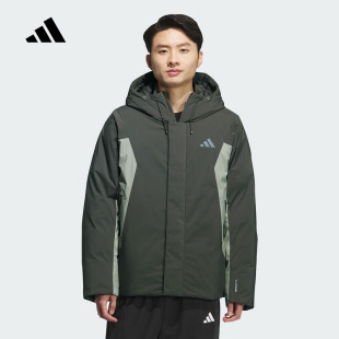 adidas阿迪达斯连帽加厚短款 男保暖夹克外套KC2508 羽绒服2025冬装