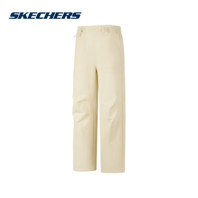 SKECHERS斯凯奇2026春女子休闲长裤宽松直筒运动裤 P126W054/01B4