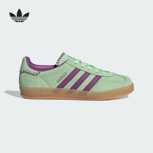 adidas阿迪达斯三叶草T头鞋冬女GAZELLE INDOOR德训板鞋 JS1405