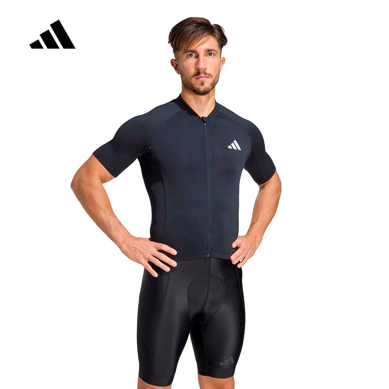 adidas阿迪达斯男紧身拉链短袖新款公路自行车骑行比赛服 JZ6761