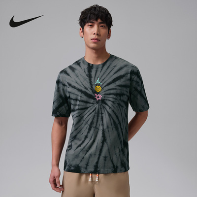 JORDAN耐克BROOKLYN男子夏季新款扎染T恤短袖运动休闲 IF3158-068