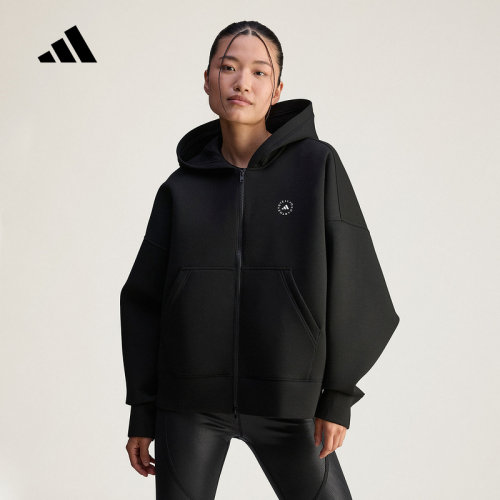 adidas阿迪达斯太空棉宽松外套2025秋女Stella Mc针织夹克 JV7036