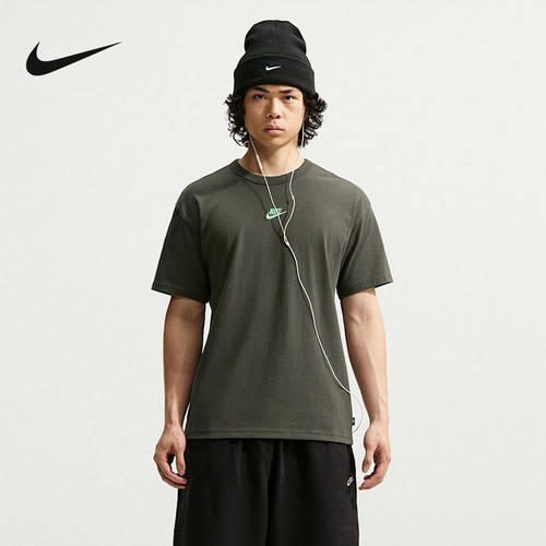 NIKE耐克男T恤夏新款刺绣logo宽松圆领短袖上衣针织衫 IH1122-005
