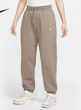 耐克运动长裤女款2025春季加绒卫裤宽松偏大收口裤子FZ5997-233