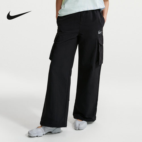 NIKE耐克女裤夏季直筒裤工装大口袋运动裤宽松梭织长裤IR7567-010